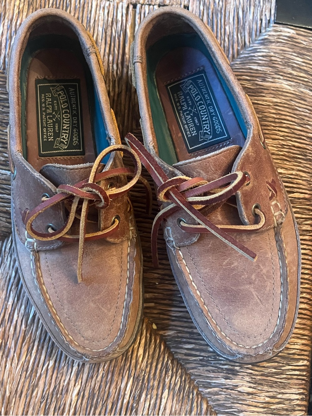 Polo by Ralph Lauren Tan Brown Leather Boat Shoes